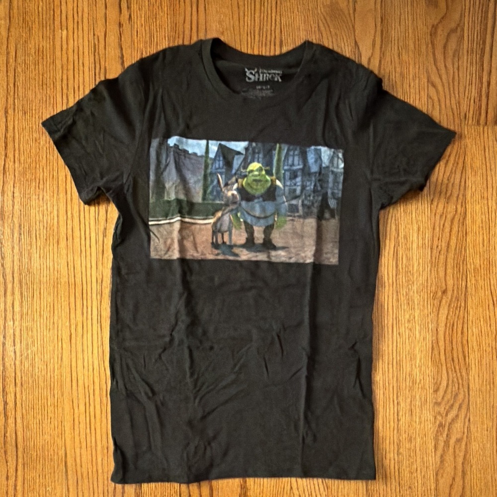 DreamWorks Shrek Graphic Black T-Shirt Size S Movies, Original